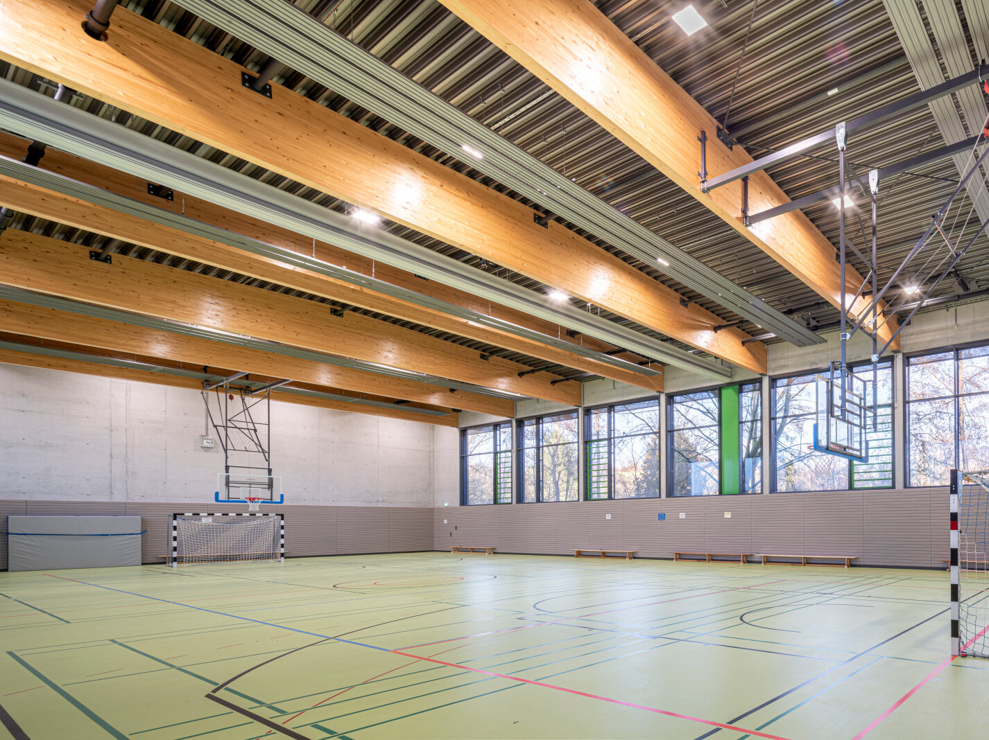Zehnder ZFP, RHC, CP, Ceiling Panel, Zehnder, Reference, sports hall, foyer, Riedhalle, Steinheim an der Murr