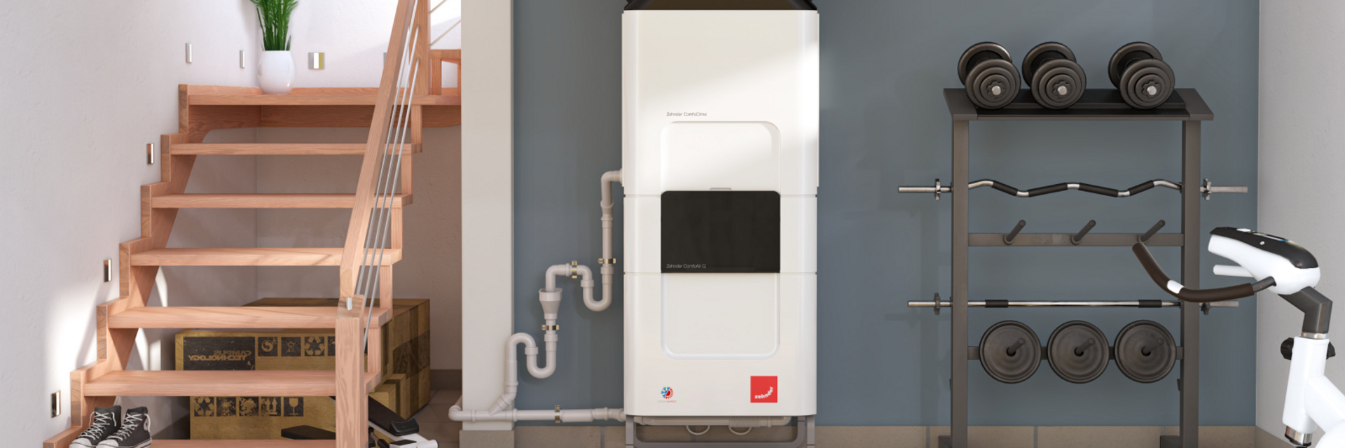 Rendering Zehnder ComfoClime 36 Comfortable indoor ventilation Front view