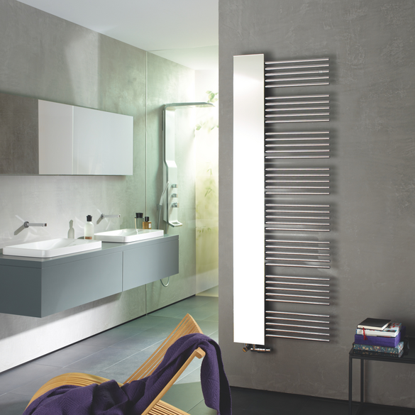 Rendering Zehnder Yucca Mirror Decorative radiator Front view