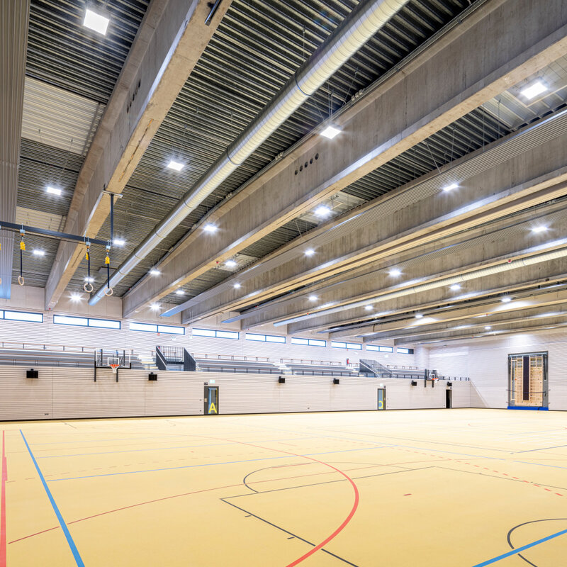 Zehnder ZFP, RHC, CP, Ceiling Panel, Zehnder, Reference, sports hall, foyer, Riedhalle, Steinheim an der Murr