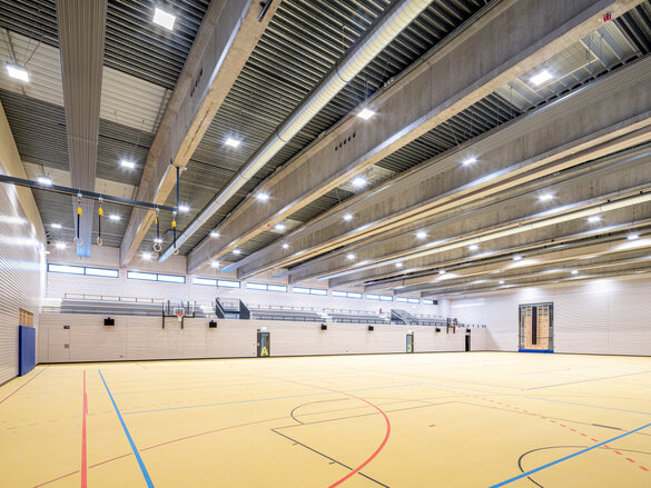 Zehnder ZFP, RHC, CP, Ceiling Panel, Zehnder, Reference, sports hall, foyer, Riedhalle, Steinheim an der Murr