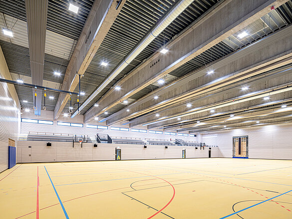 Zehnder ZFP, RHC, CP, Ceiling Panel, Zehnder, Reference, sports hall, foyer, Riedhalle, Steinheim an der Murr