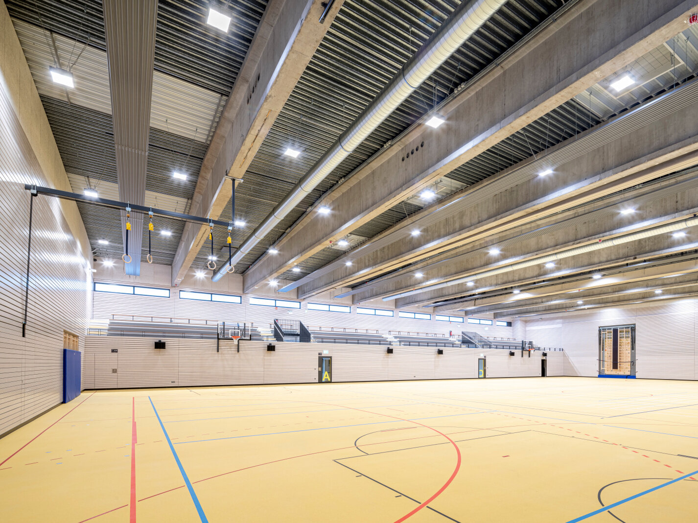 Zehnder ZFP, RHC, CP, Ceiling Panel, Zehnder, Reference, sports hall, foyer, Riedhalle, Steinheim an der Murr