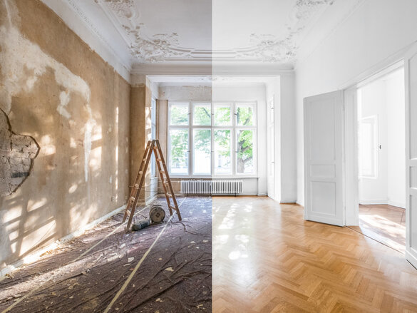 Rénovation partielle d'une maison, axée sur certaines pièces et certains équipements