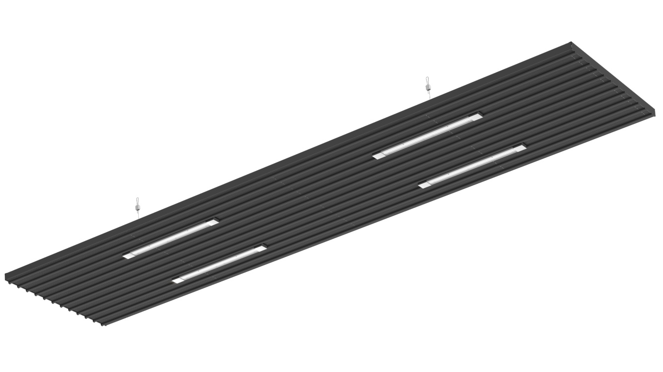 Cut-Out Zehnder ZFP Urban Heating and cooling ceiling system Angled view