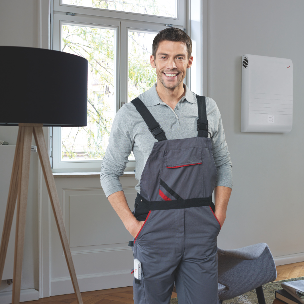 Rendering Zehnder ComfoAir 70 Comfortable indoor ventilation Side view