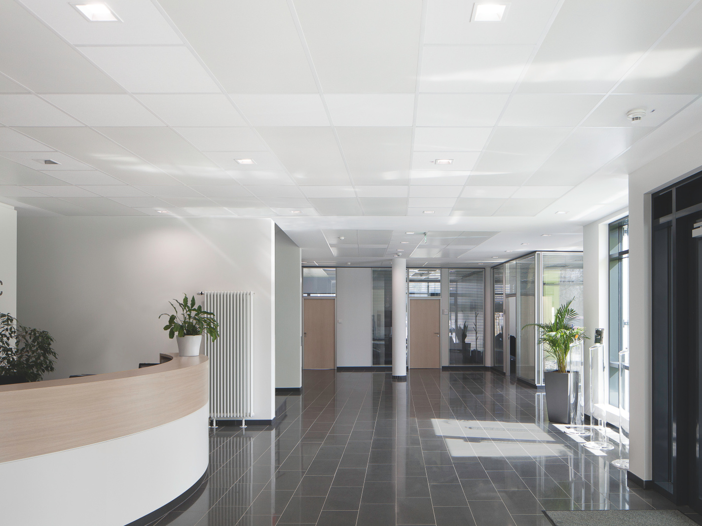 RAIF Ravensburg, Germany, Foyer, main hall, reference, Closed ceilings