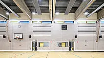 Zehnder ZFP, RHC, CP, Ceiling Panel, Zehnder, Reference, sports hall, foyer, Riedhalle, Steinheim an der Murr