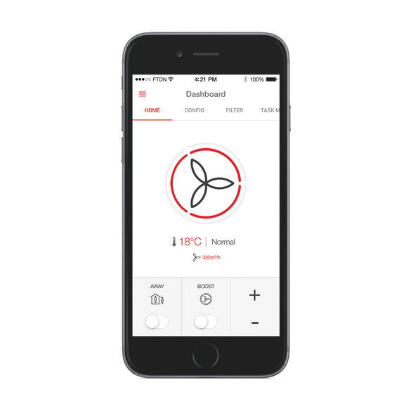 Cut-Out Zehnder ComfoAir Q350 TR Comfortable indoor ventilation Front view