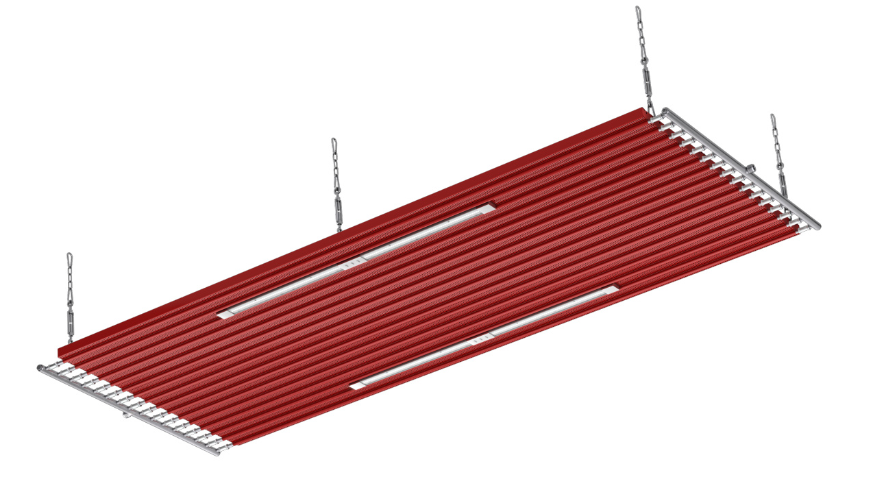 Cut-Out Zehnder ZFP Heating and cooling ceiling system Angled view