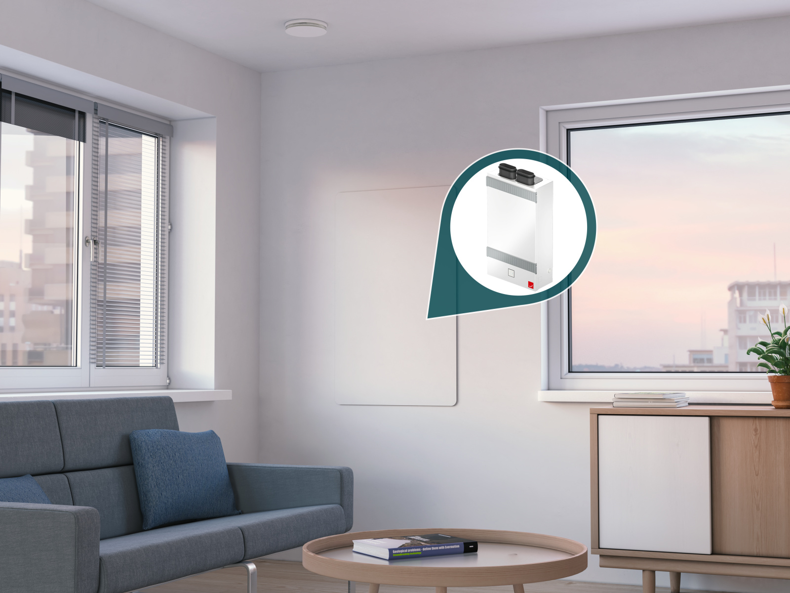 ComfoAir Fit 100 Zoom sur le salon