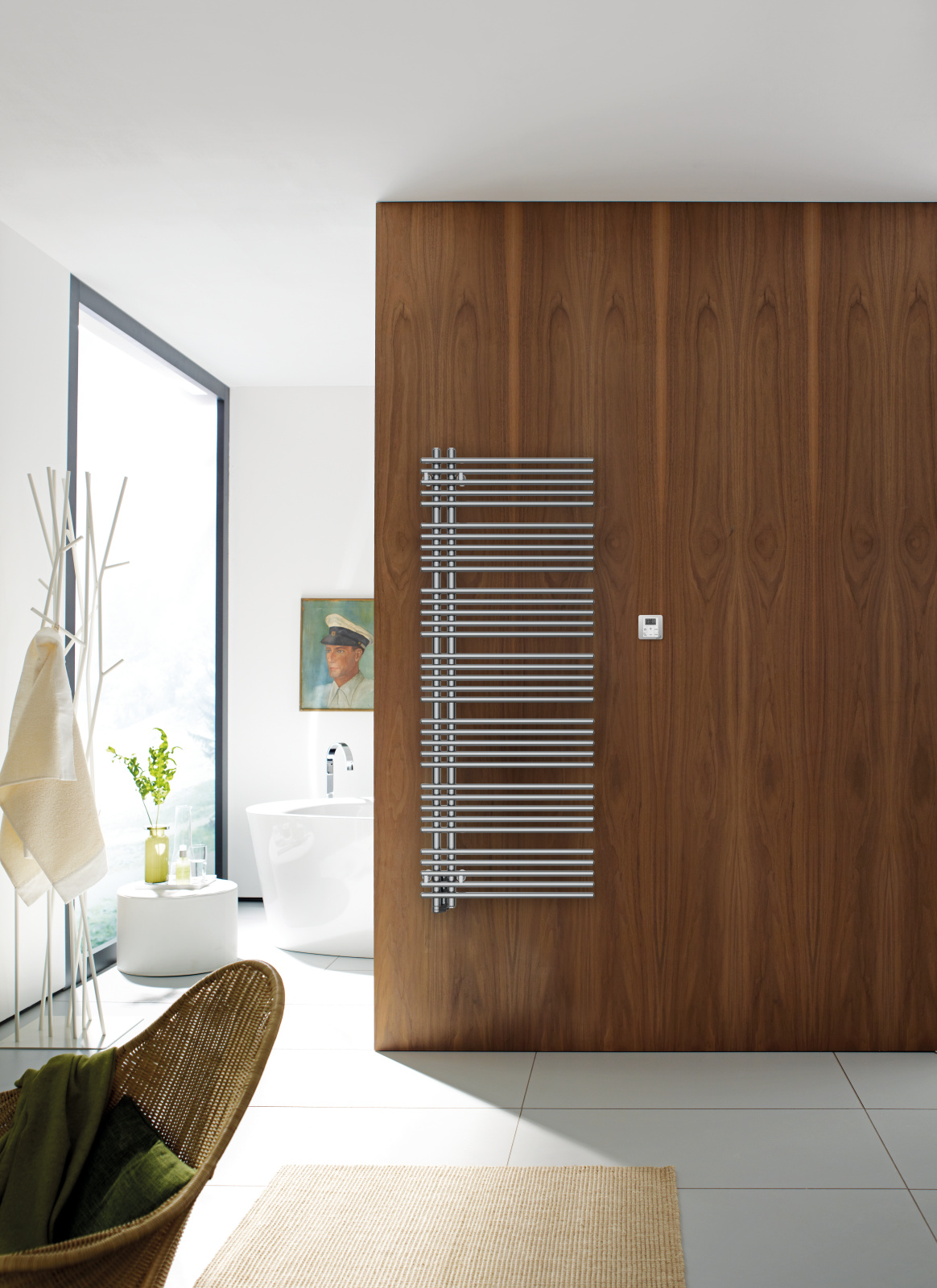 Rendering Zehnder Yucca Asym Decorative radiator Front view